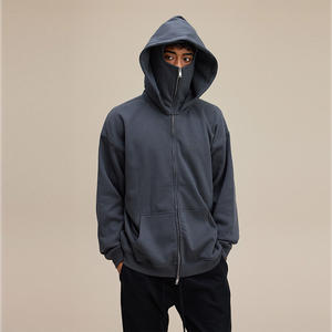 เสื้อกันหนาวมีฮู้ดแบบรูดซิปสำหรับกีฬาฤดูหนาวแจ็คเก็ตมีฮู้ดขนแกะกันลมถ่วงน้ำหนักโอเวอร์ไซส์มีซิป - Product Image 6