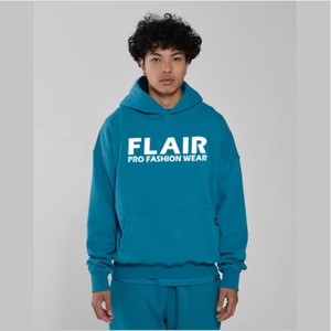 Sweat à capuche surdimensionné en coton mélangé de haute qualité, design à épaules tombantes avec impression en relief de poids lourd, qualité supérieure pour hommes - Product Image 6