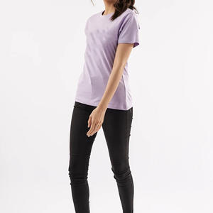 Camiseta holgada informal para mujer para verano 2025 Nueva camiseta de cuello redondo transpirable de algodón sólido de gran tamaño - Product Image 5