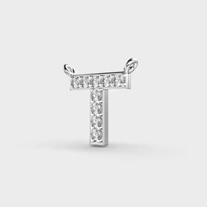 Classique unisexe diamant breloques pendentifs et breloques 'T' lettre 18K or argent plaqué bijoux fins Moissanite pendentifs et breloques" - Product Image 4