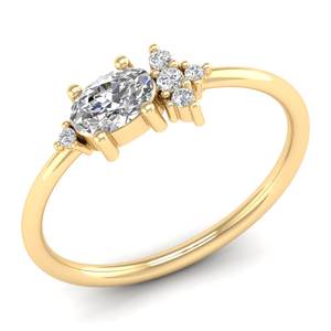 Anillos de Compromiso de Plata de Ley 925 con Diseño Moderno de REYES, Corte Ovalado, Moissanita de 0.57 Quilates, Regalo para Mujer, Joyería Fina - Product Image 2