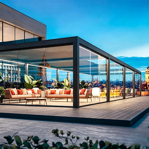 Basse quantité minimale <span class=keywords><strong>de</strong></span> commande extérieure 6*3 Pergolas <span class=keywords><strong>De</strong></span> Aluminio étanche <span class=keywords><strong>piscine</strong></span> Pergola Bioclimatique aluminium avec lumières LED et <span class=keywords><strong>rideau</strong></span> pare-soleil - Product Image 2
