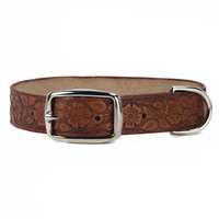 Collier de chien en cuir véritable de luxe écologique en gros d'usine de haute qualité petits moyens grands animaux de compagnie solide coton personnalisé
