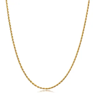 Twisted Gold Plated Chain Silver Necklace Turkish Handmade Chain 925 Sterling Silver Jewellery for Women