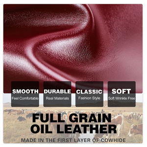 Sac fourre-tout pour ordinateur portable en cuir véritable rouge vin élégant de haute qualité pour femmes avec fermeture à glissière 13,3'' multi-compartiments - Product Image 6