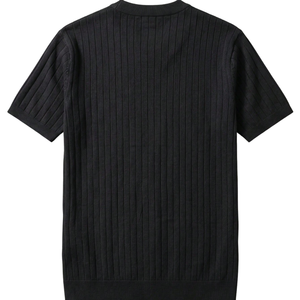 <b>Mens</b> Ribbed Knit Tee Shirt Short Sleeve Crew Neck Regular Fit Casual Solid <b>Stretch</b> Breathable Quick Dry Lightweight Summer Daily - Product Image 2
