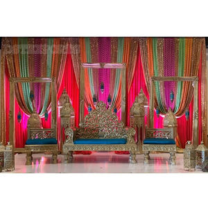 ชุดเวทีมุสลิมหรูหราสำหรับตกแต่งเวทีสไตล์มุสลิมมุสลิม walima อุปกรณ์ตกแต่งเวที NZ pakistani งานแต่งงาน Sangeet USA - Product Image 1