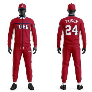 Premium 300 GSM Interlock Polyester Men Baseball Training Suit <b>Pink</b> Gold Contrast Panel <b>Tracksuit</b> Heat Transfer Logo - Product Image 2