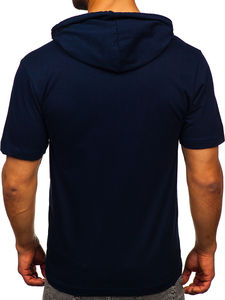Nueva camiseta de gimnasio con capucha para hombre Camiseta de moda de color personalizado azul marino transpirable con OEM WS INTERNATIONAL - Product Image 2