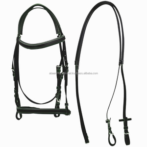 Brida de carreras de PVC con riendas a juego ampliamente utilizada en carreras de caballos Trail Horse Show material sintético parece cuero - Product Image 2