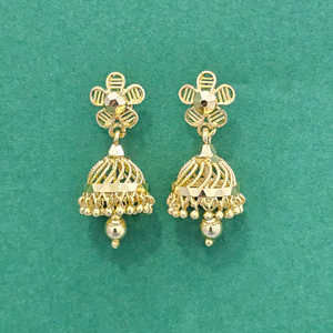 Boucles d'oreilles anciennes faites à la main Jhumki Fashion avec placage à l'or directement d'Inde - Product Image 1