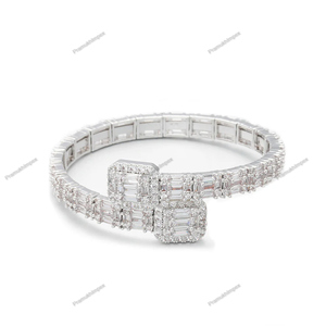 Brazalete Baguette de Plata de Ley 925 para pulsera, Diamantes de moissanita, lujo, alta calidad, personalizado, nuevo diseño, estilo clásico para - Product Image 1