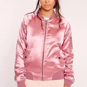 OEM Custom Made Ladies Stylish <b>Pink</b> Satin <b>Jacket</b> Fashionable Bomber Wear Winter Collection Cheap Price Women's <b>Jacket</b> Zipper - Product Image 6