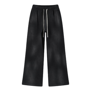 Pantalon de survêtement décontracté pour homme Ville Sports, taille haute, coupe droite, en molleton de coton écologique, avec poches, logo personnalisé, délavé à l'acide - Product Image 1
