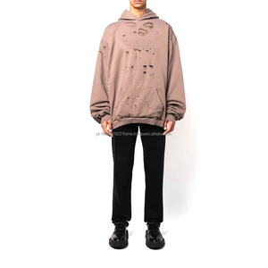 Vente en gros de sweats à capuche de haute qualité avec fermeture éclair délavés à l'acide à épaules tombantes élégantes au design unique quantité minimale de commande lourd - Product Image 3