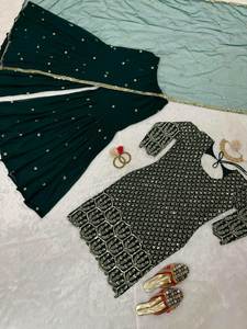 Trajes indios de Bollywood bordados de seda Georgette listos para usar de moda india para mujeres trajes especiales 2024 - Product Image 4