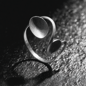 Chunky abstrait conception personnalisée bague en laiton bijoux plaqués argent en gros - Product Image 4