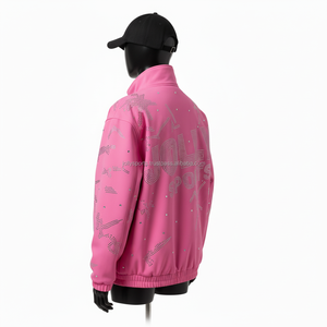 Veste Softshell pour femmes Tissu extensible GSM Couleur rose Avec strass thermocollés Logo personnalisé Design scintillant Veste Softshell pour femmes - Product Image 5