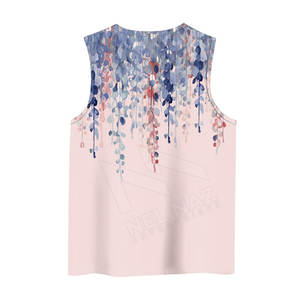 เสื้อกล้ามผู้หญิงไซส์พิเศษระบายอากาศไม่มีแขนเสื้อลายสีทึบแบบลำลองสำหรับฤดูร้อน - Product Image 2