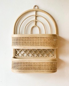 High End Quality Natural Rattan Wall Hanging Shelf Book Magazine Wall <b>Rack</b> <b>Storage</b> Rattan Shelves <b>for</b> Home Decor - Product Image 1