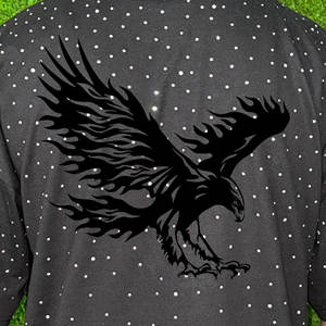 Camiseta de algodón 100% holgada con estampado de pantalla desgastada lavada de peso pesado con diamantes de imitación de manga corta para hombre - Product Image 5