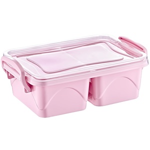 Lonchera de Plástico de 550 ml con Compartimentos, Tapa Hermética, Libre de BPA, Contenedor para Refrigerios y Comidas, Almacenamiento de Alimentos Compacto para la Organización de la Cocina - Product Image 1
