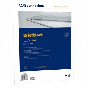 สมุดจดบันทึก Soennecken 70 แกรม สีขาว DIN A4 50 แผ่น พร้อมขอบใน/ขอบนอก ผลิตภัณฑ์กระดาษ 100% - Product Image 3