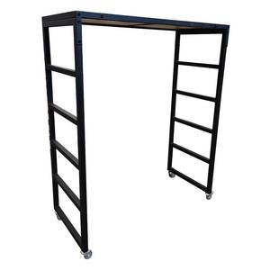 Étagère surélevée en bois naturel avec cadre en fer noir 110 x 50 cm - Product Image 2