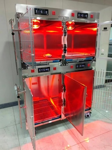 Jaula de cámara de oxígeno aislada infrarroja de acero inoxidable, jaula para perros incubadora ICU para mascotas - Product Image 2