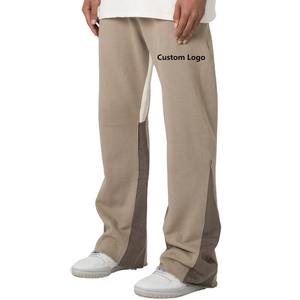 Pantalones de chándal apilados con logotipo personalizado para hombre, ropa de calle con bolsillo, pantalones de chándal para hombre, pantalones de chándal apilados acampanados - Product Image 2