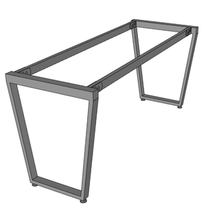 Pieds de table en acier carbone Trapez Concept 1600x600mm, design industriel pour meubles de cuisine et d'hôpital, assemblage requis (HCTC027) - Product Image 1