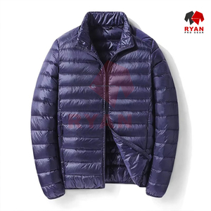 Chaqueta acolchada con capucha a prueba de viento impermeable sólida tejida personalizada para hombre invierno al aire libre cómodo brillante - Product Image 5