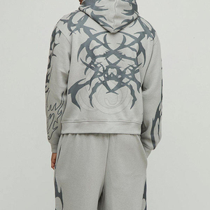 Nueva Llegada, Conjunto Deportivo de Invierno para Hombre, con Capucha, Estampado Sólido Informal, Transpirable, de Secado Rápido, Felpa Francesa, Grueso, de Poliéster y Algodón - Product Image 4
