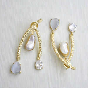 Elegant <b>Pearl</b> <b>Dangle</b> <b>Earrings</b> With Zircon and Crystal Customizable Handcrafted Jewelry for Women Wholesale Statement <b>Earring</b> - Product Image 6