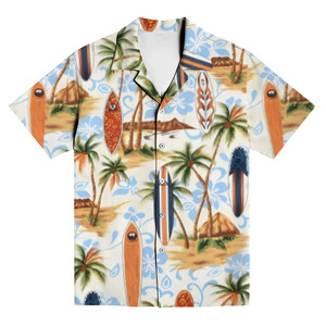 Hombres de manga corta vacaciones playa verano vacaciones Casual impresión hawaiana camisas de hombre secado rápido Tropical Aloha diseño - Product Image 5