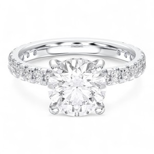 Bague de fiançailles en or massif 2.50 carat E-F/VSS-VS Moissanite coupe ronde pour femme ensemble de broches en diamant - Product Image 2