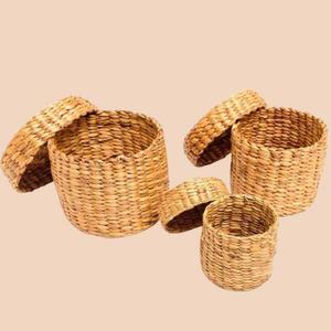 Cesta de almacenamiento de algas marinas, bandeja de moda, hierba marina, agua, jacinto, paja tejida a mano, artículos diversos, cesta de recepción, cocina usada - Product Image 5