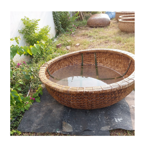 เรือตะกร้าไม้ไผ่เวียดนามดั้งเดิมเรือคอร์นาเคิลด้วยมือที่เป็นมิตรต่อสิ่งแวดล้อมสำหรับการตกปลา - Product Image 3