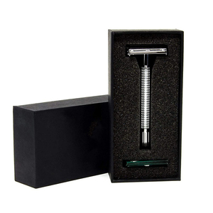 Maquinilla de afeitar de seguridad de barbero para hombre con mango largo de acero inoxidable de doble filo - Product Image 6