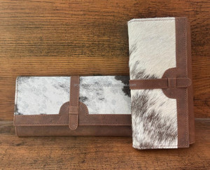 ใหม่แท้ทําด้วยมือหนัง Cowhide ของแท้หนังกระเป๋าสตางค์ผู้หญิงกระเป๋าสตางค์ Trifold ร้อนขายหนังตะวันตกกระเป๋าคลัทช์กระเป๋าสตางค์ - Product Image 2