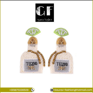 Best Selling Unisex Gold and Silver Plated Geometric Drop Earrings Christmas Jewelry from India - Product Image 2