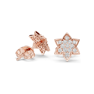 0.236 CT Lab Diamond Floral Earrings VVS-VS EF Clarity 18KT, 14KT, 10KT Gold & 925 Silver Rose, Yellow, White Gold & - Product Image 6