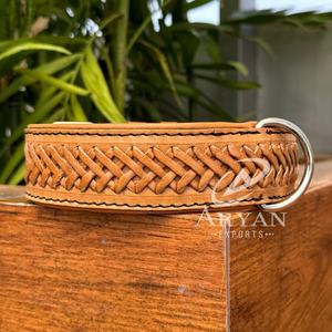 Wholesale Personalized Manufacturer Custom Handmade Luxury Design Braided Leather Dog Collars <b>Padded</b> Genuine Leather Pet Collars - Product Image 1