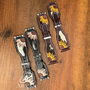 Correas de reloj duraderas de cuero mecanizado a mano de gama alta de diseñador de lujo correas de reloj ajustables de cuero de vaca genuino personalizables - Product Image 1