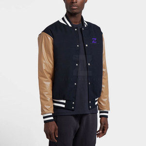 Veste universitaire en cuir 100% coton de haute qualité 2025, col montant, logo frontal, couleurs personnalisées, faible MOQ, respirante - Product Image 2