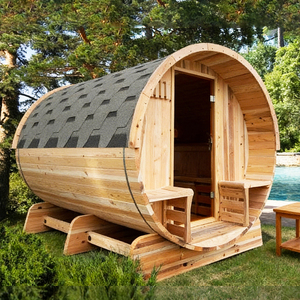 Sauna de Vapor <span class=keywords><strong>El</strong></span>éctrica para Exteriores con Ventana Panorámica, Modelo Barril, para Jardín, Hotel, Resort, Decoración - Product Image 1