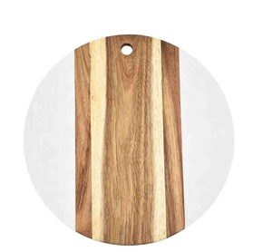 Tabla de cortar de madera de acacia y mármol, mango redondo de madera, bloques de cortar, accesorios de cocina, el mejor precio - Product Image 2