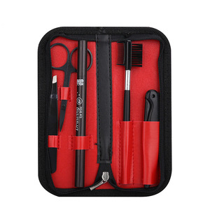 Pinzas para cejas de pestañas de acero inoxidable de Venta caliente Punta puntiaguda inclinada con bolsa de almacenamiento de viaje - Product Image 3