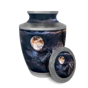 Forniture nuova sezione classica cremazione urna completa stile americano tema decorativo Design ufficio Desktop urna in metallo per adulti