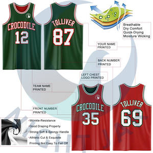 Maillot de combinaison de basket-ball à sublimation double face réversible personnalisé vert crème - Product Image 6